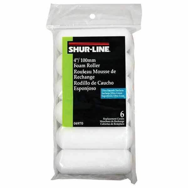 Shur-Line 4" Mini Paint Roller Cover, Foam, 6 PK 2006697